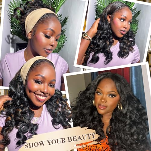 Highlight Brown Synthetic Curly V Part Wig for Black Women - 22 Inch Light & Bouncy