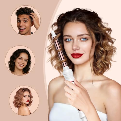 USHOW White 0.5 Inch Thermal Curling Brush for Voluminous Hair, Ionic Technology