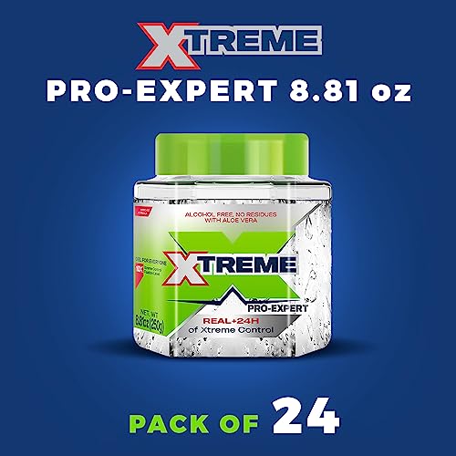 Aloe Variation Xtreme Pro-Expert Clear Hair Gel - 8.81 oz Jar, Pack of 24, Alcohol-Free