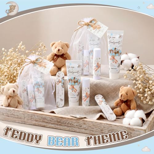 25 Pack Baby Shower Favor Gifts - Bear Themed Hand Cream, Lip Balm & Accessories