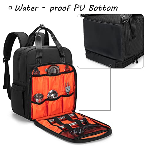 Bartender Backpack with Padded Compartments for Bar Tools Set