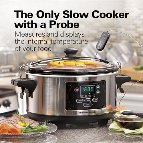 Hamilton Beach 6 Qt Set & Forget Programmable Slow Cooker - Stainless Steel