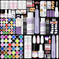 SAVILAND Acrylic Nail Kit with Drill: Nail Kit Acrylic Set with Everything for Beginners Glitter Powder and Liquid Set 100 Nails Tips Home DIY Manicure Salon