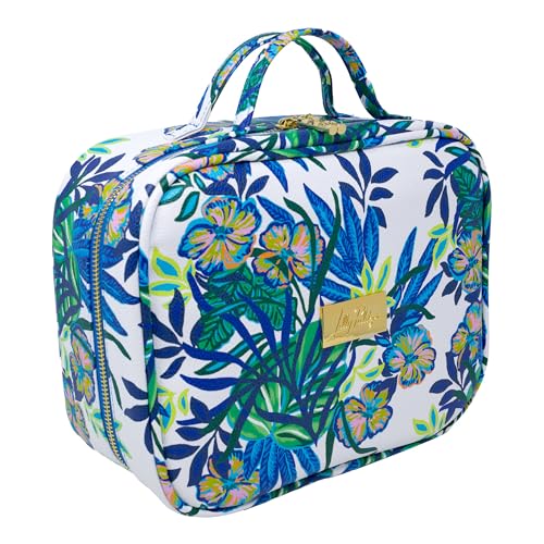 Lilly Pulitzer 4 Piece Travel Toiletry Bag, Cute Luggage Case for Adults, Zipper Pouch Set for Cosmetics, Small Pouch Bag for Supplies, Makeup or Toiletries (The Hottest Spot)