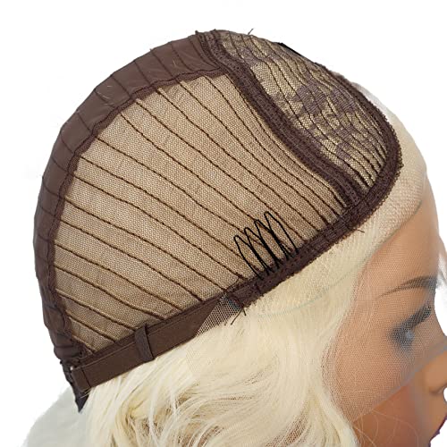 Amnenl Platinum Blonde 1920s Lace Front Wig Short Curly Synthetic Hair for Women