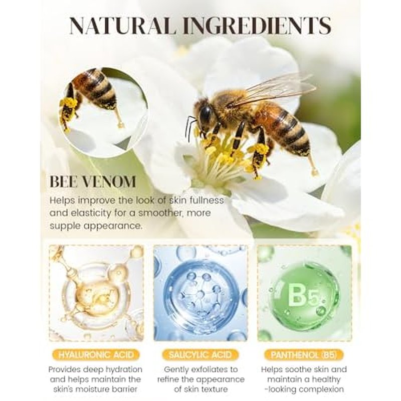 Bee Venom Moisturizing Cream, All-in-One Nourishing Moisturizer with Hyaluronic Acid, Firming & Hydrating Face and Body Cream, Natural Gentle Formula for All Skin Types (50g * 2PCS)