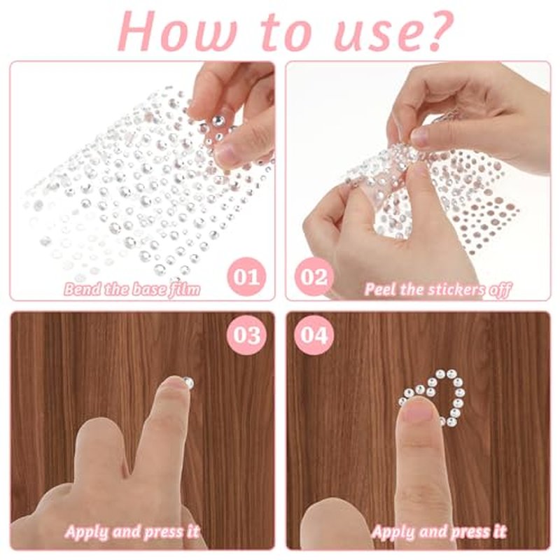 5Pcs Rhinestone Stickers Heart Numbers Letters Sticker Self-Adhesive Glitter Alphabet Jewels Decal Crystal Gemstone Border Art Sticker for Face Makeup Body Nail Craft Clothes Festival Decors