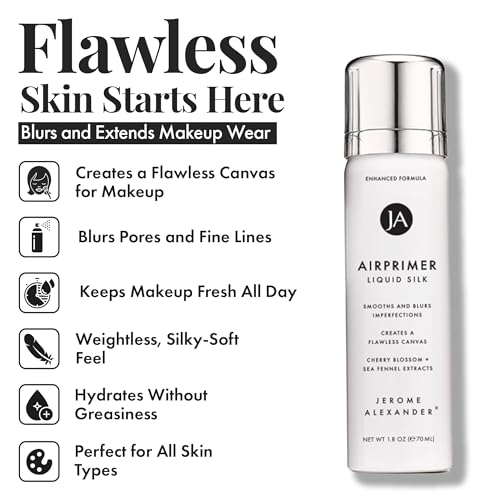 Magic Minerals AirBrush Foundation System by Jerome Alexander - Complete 5pc Spray Makeup Set with Foundation, Primer, and Setting/Finishing Spray - for Smooth, Radiant Skin (Light Medium)