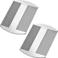 Boao 2 Pcs Metal Hair Combs for Women Men Stainless Steel Beard Mustache Comb Credit Card Size Lice Wallet Pocket Fine Cutting Teasing Barber Hair Styling Dandruff Remove Dreadlock(Silver)
