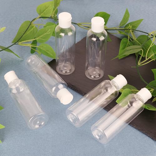 100 Pack 4 oz Clear Refillable Plastic Squeeze Bottles with Flip Caps – Travel-Size Personal Care & Lotion Containers