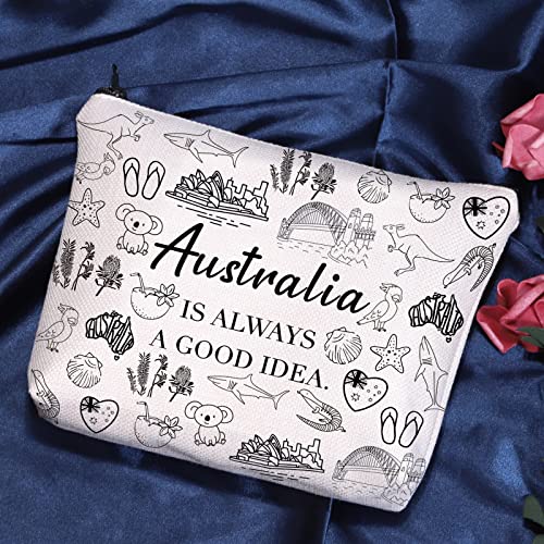 POFULL Globetrotter Gift Australia Is Always A Good Idea Cosmetic Bag Australia Landmark Theme Gift (Australia Is Always Cosmetic Bag)