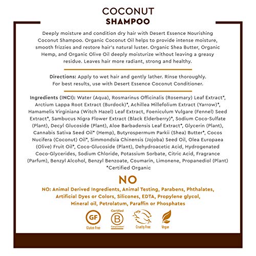 Desert Essence Coconut Moisturizing Shampoo Set - 8 Fl Oz Pack of 2