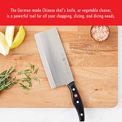 ZWILLING Twin Signature 7-Inch Black Stainless Steel Vegetable Cleaver - Razor-Sharp German Knife