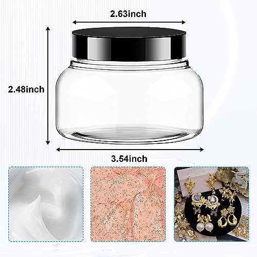 8oz Clear Plastic Body Scrub Jars with Leak-Proof Lids - 30 Pack