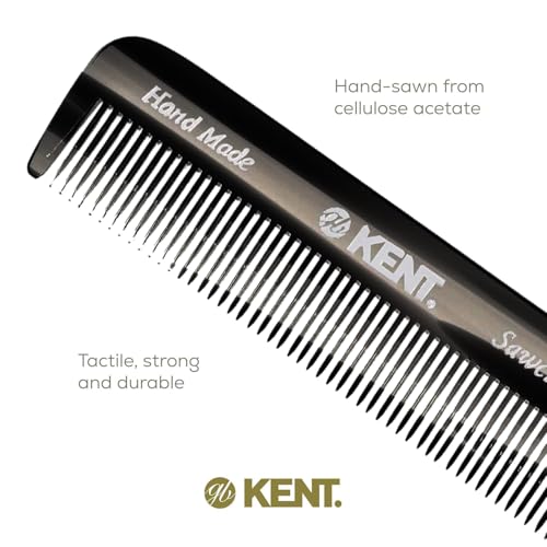 6 Pack Fine Tooth Beard & Hair Comb - 4.5 Inch Handmade Pocket Travel Grooming Comb for Men & Women - Graphite