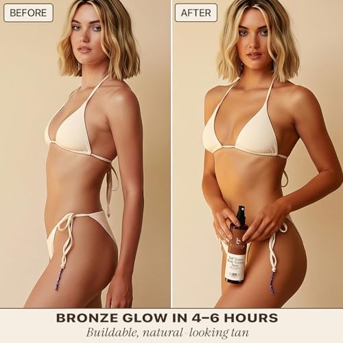 Self Tanner Spray for Natural Glow - 6 Fl Oz Medium to Dark, USA Made