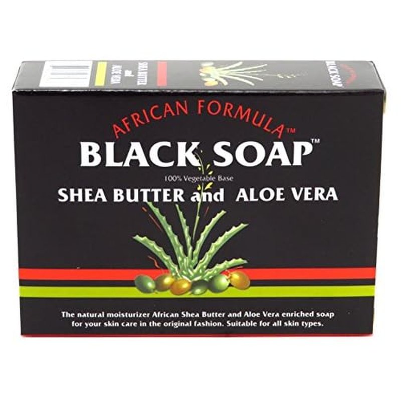 African Formula Black Soap 3.5 Ounce Shea Butter & Aloe Vera (Pack of 6)