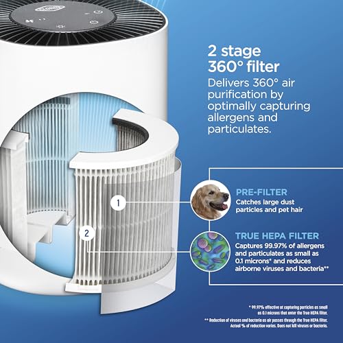 Clorox True HEPA Small Room Air Purifier White Up to 200 Sq Ft