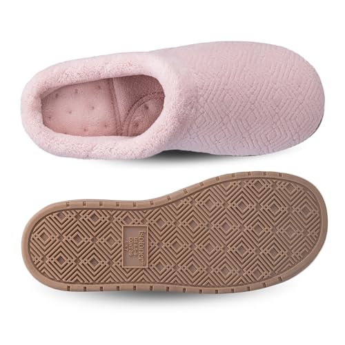 isotoner Women's Diamond Microterry Gemma Clog Slippers with Memory Foam - Evening Sand, Size 7.5-8