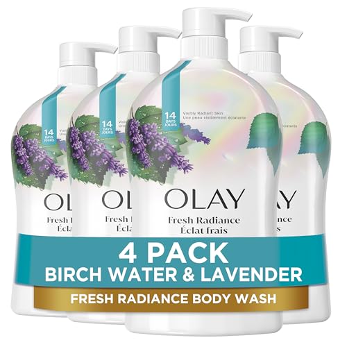 Olay Body Wash for Women - Fresh Radiance with Birch Water & Lavender - 33 fl oz Pack of 4