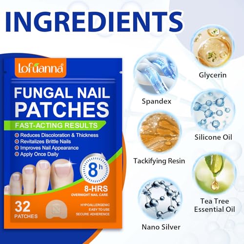 Toenail Treatment Extra Strength 32 Patches - Overnight Nail Repair for Damaged Nails, 2PCS