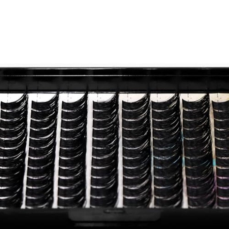 120 Clusters Individual False Eyelashes Wide Stem D Curl Handmade Dramatic Black Soft and Light 5D Volume Eye Lashes Extensions Thick Base Women Girls Beauty Tools (14mm)