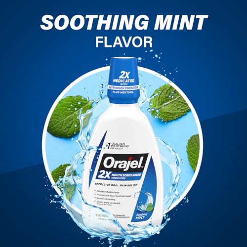Medicated Mouth Rinse for Oral Pain Relief Mint 16 Oz 3-Pack