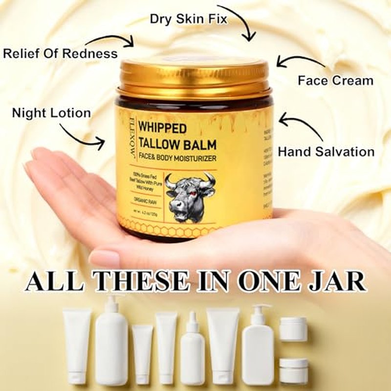 2 Pack Bee Venom Cream,7X Moisturizing Effect than Traditional Tallow Balm,100% Glass Fed Tallow for Skin with Organic Bee Venom,Bee Venom Skin Cream for Dry Skin, Face & Body Moisturizer