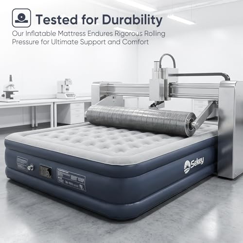 Sekey King Size 20" Raised Air Mattress with Built-In Pump - Grey/King