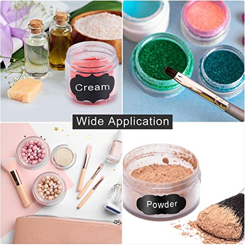 100 Set Plastic Jars Makeup Travel Makeup Container with Lids Small Storage Containers for Creams Toiletries Chalkboard Label Stickers Marker(1 oz,White)