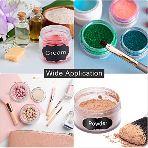 1 oz Plastic Cosmetic Jars with White Lids - Set of 100, Reusable & Leakproof