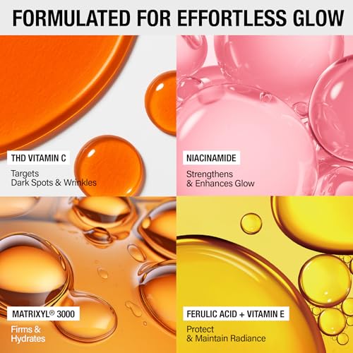 Vitamin C Brilliant Glow Face Serum ? Korean Anti Aging Skincare with THD Ascorbate, Matrixyl 3000, Ferulic Acid & Ginseng ? Visibly Reduces Dark Spots, Uneven Tone, Fine Lines & Wrinkles