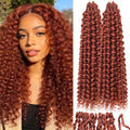 MAYSA Ginger Copper Beach Waves Crochet Hair Extensions - 18 Inch Water Wave Prelooped 8-Pack #350