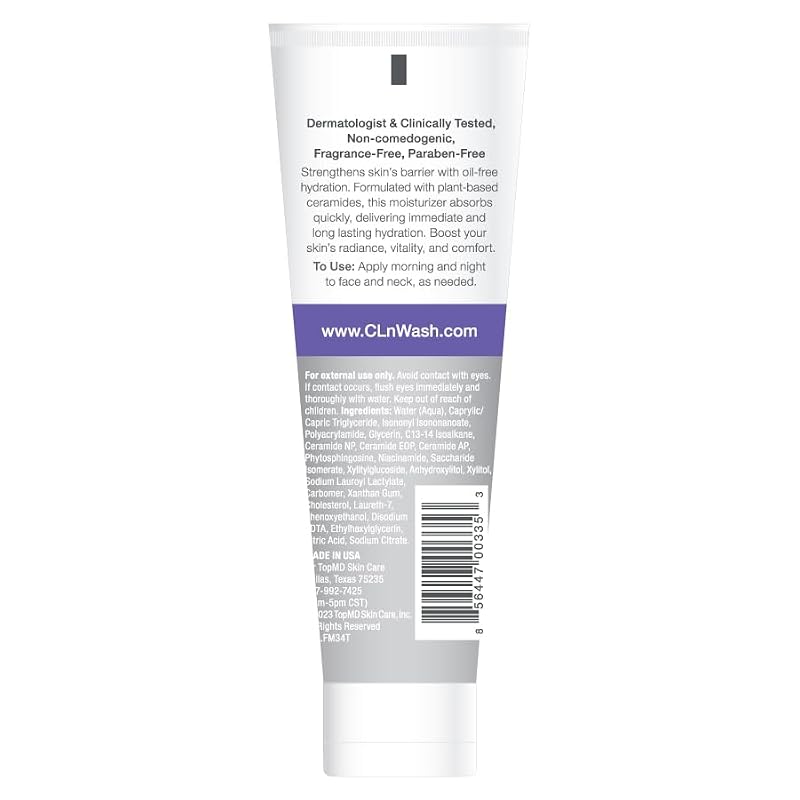 CLn Facial Moisturizer 3.4 Fl Oz Pack of 2 - Soothes & Calms Skin, Reduces Redness