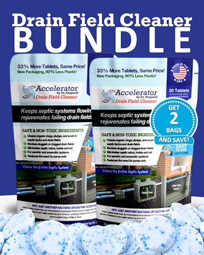 Septic Drain Field Cleaner Tablets 2-Pack - Organic Sludge & Clog Remover