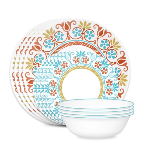 Corelle Terracotta Dreams 12-Piece Dinnerware Set for 4 - Plates & Bowls