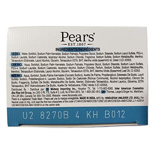 Pears Soap with Mint Extract, 3.5 Ounce Bars, 3 Each