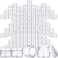 SATINIOR 100 Pcs Plastic Jars with Lids Small Containers Lids Wide Mouth Small Plastic Containers for Lotion Cream Rhinestones Body Butters Travel Storage(4 oz,White)