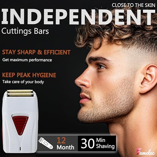 FAMELEC 4 Pack Replacement Gold Foils & Cutters for Andis ProFoil Lithium Titanium Shavers