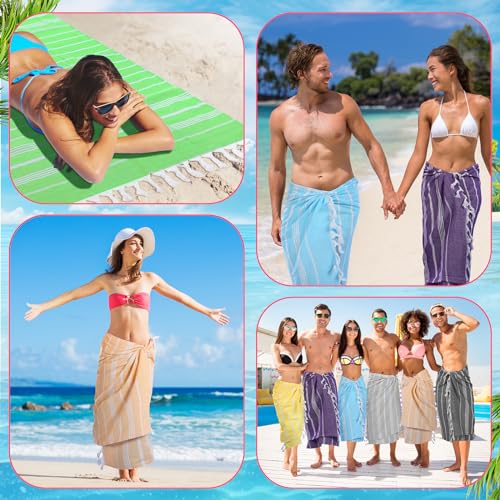 Multicolor Turkish Beach Towels 24 Pack - Extra Large 30x60 Inch Quick Dry Cotton