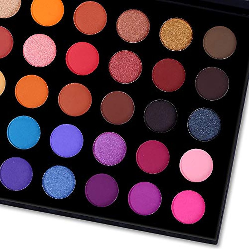 40 Colors High Pigmented Shimmer Matte Eyeshadow Makeup Palette Full Spectrum Artist Glitter Metallic Waterproof Creamy Blendable Eye Shadow Cosmetics (Color 1)