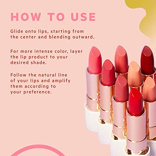 FLOWER BEAUTY Petal Pout Lipstick - Cruelty Free - Nourishing & Highly Pigmented Lip Color with Antioxidants (Ruby Rouge - Cream)