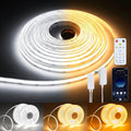 SUNLINKCO COB-CCT Dimmable LED Strip Light 32.8ft, Cuttable, 2300K-6500K, Smart Control