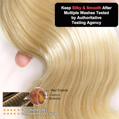 ROYAL IMPRESSION 24 Inch Blonde Body Wave Hair Bundles 613 Virgin Human Hair No Tangle