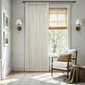 40W x 112L Linen Pleated Curtains Set - 2 Panels, Light Filtering, Semi Sheer, Tan, Includes Hooks & Rings - Variation of THIS listing