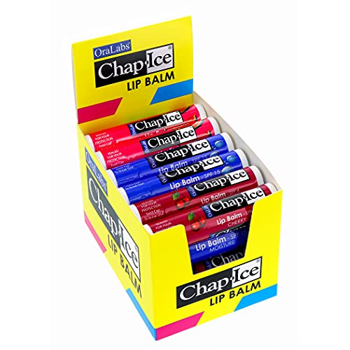 Lip Balm Set with SPF 15 - Cherry Watermelon & Moisture Flavored 24 Sticks