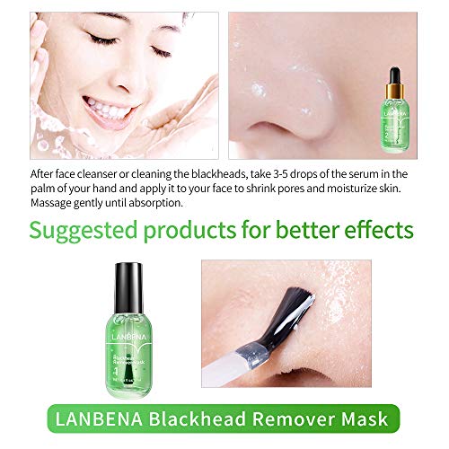 LANBENA Blackhead Remover Mask, Blackhead Remover Mask Peel Off Blackhead Mask 2 in 1 Green Tea Oil Blackhead Removal 100 Pcs Blackhead Remover Mask for Pores, Nose, Chins & Face