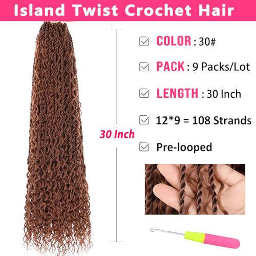 9 Packs 30 Inch Boho Senegalese Twist Crochet Hair - 30#
