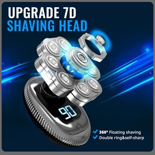 6-in-1 Head Shaver Kit for Men Wet & Dry Rechargeable Bald Shaver