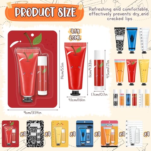 24 Sets Teacher Appreciation Hand Cream & Lip Balm Gift Set Christmas